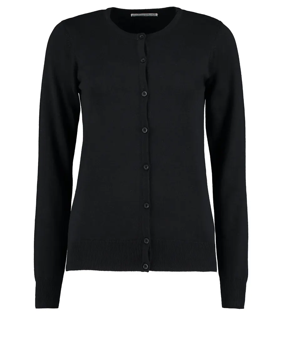 Women's Arundel crew neck cardigan long sleeve (classic fit) – Black