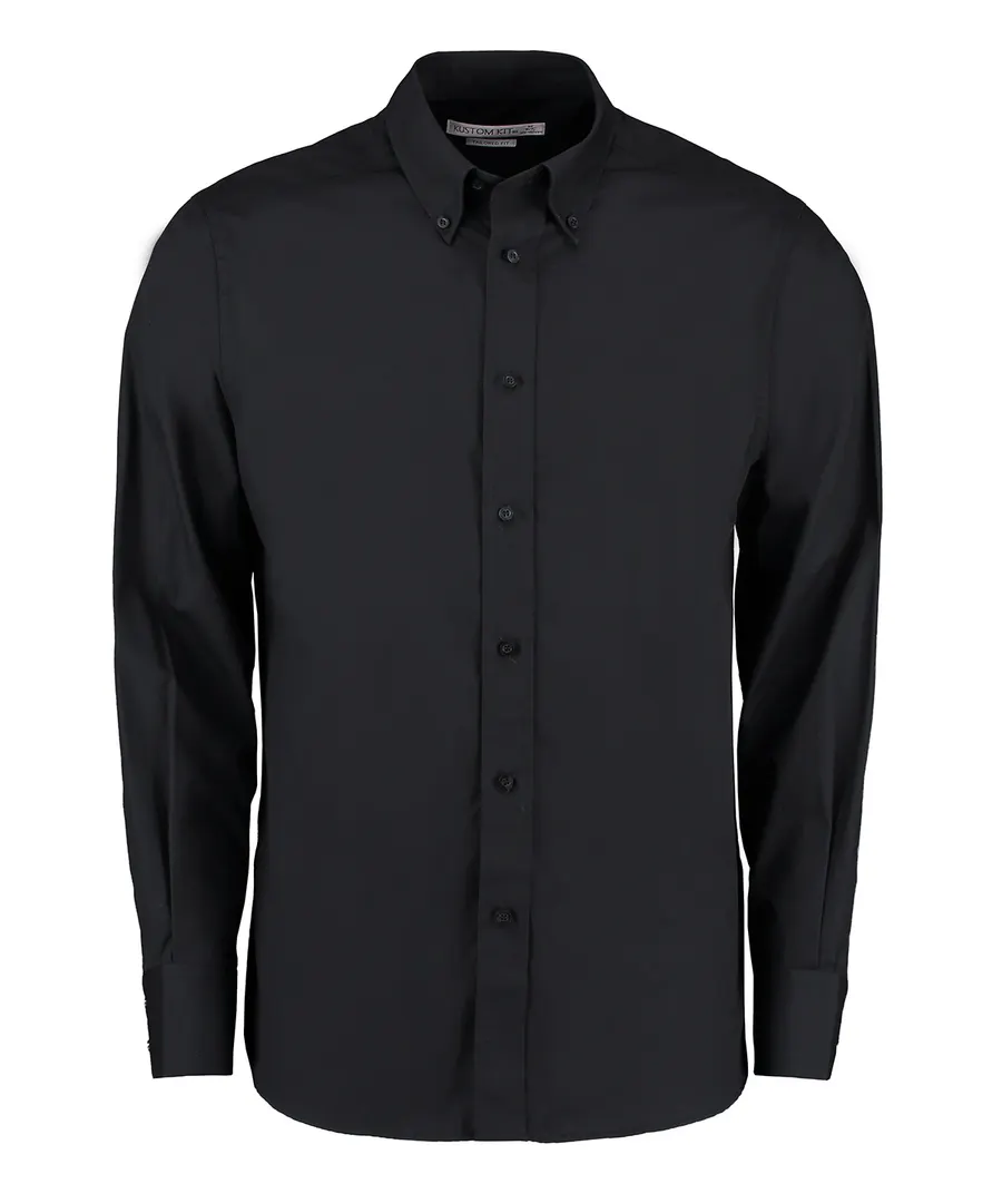 City business shirt long-sleeved (tailored fit) – Black