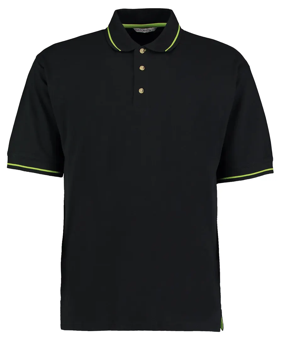 St Mellion polo (classic fit) – Black/Lime