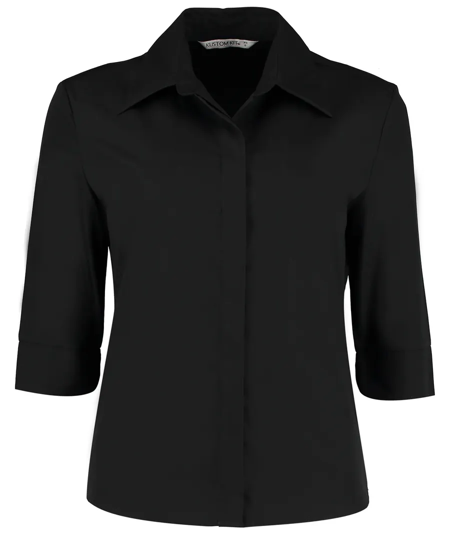 Contiental ¾ sleeve blouse womens – Black