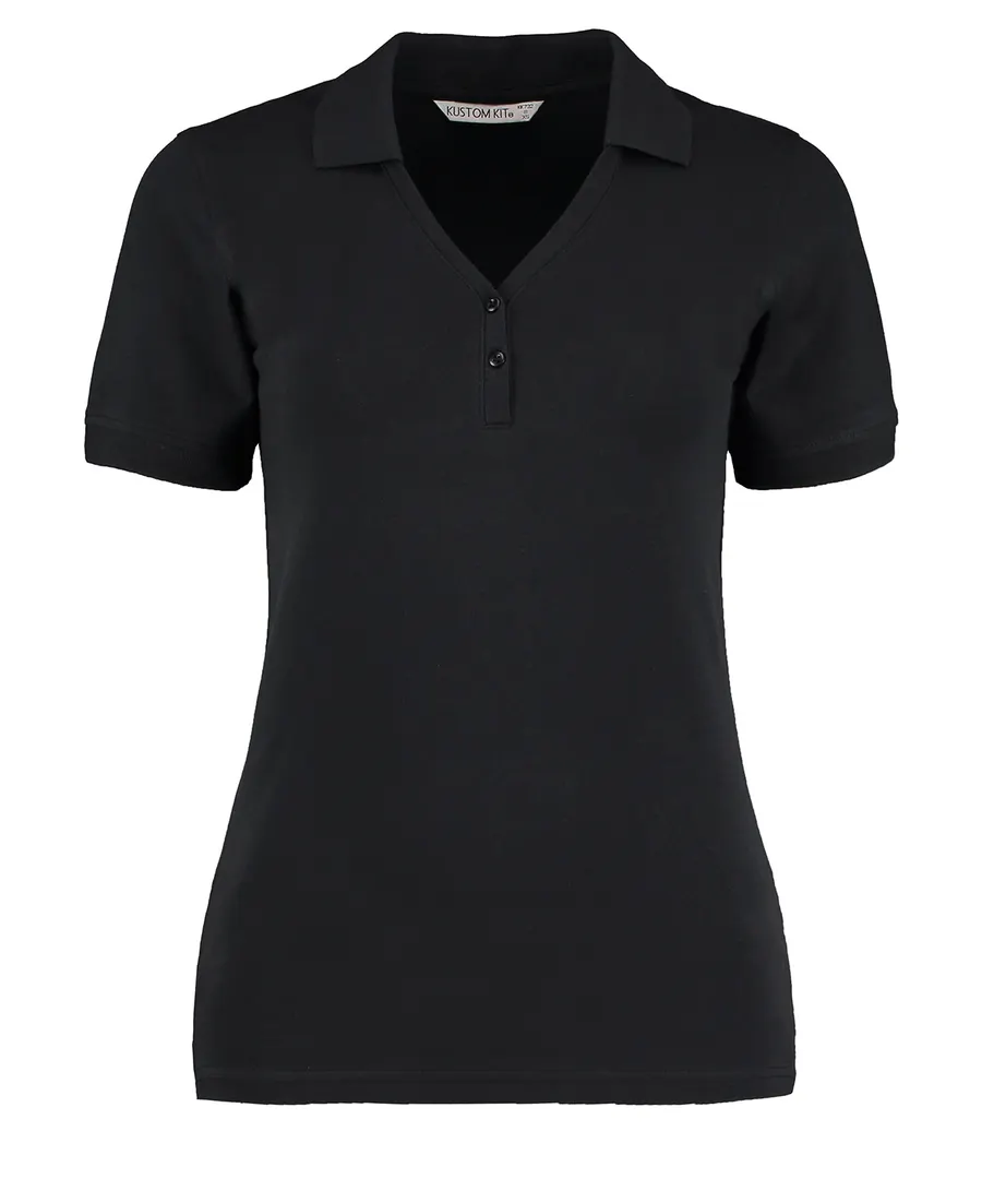 Sophia v-neck polo (regular fit) – Black
