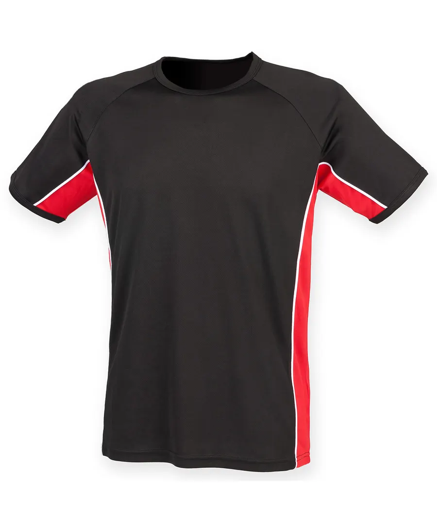 Kids performance panel t-shirt – Black/Red/White