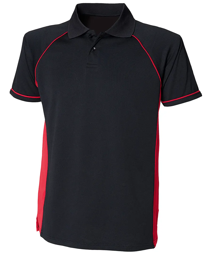 Panel performance polo – Black/Red/Red