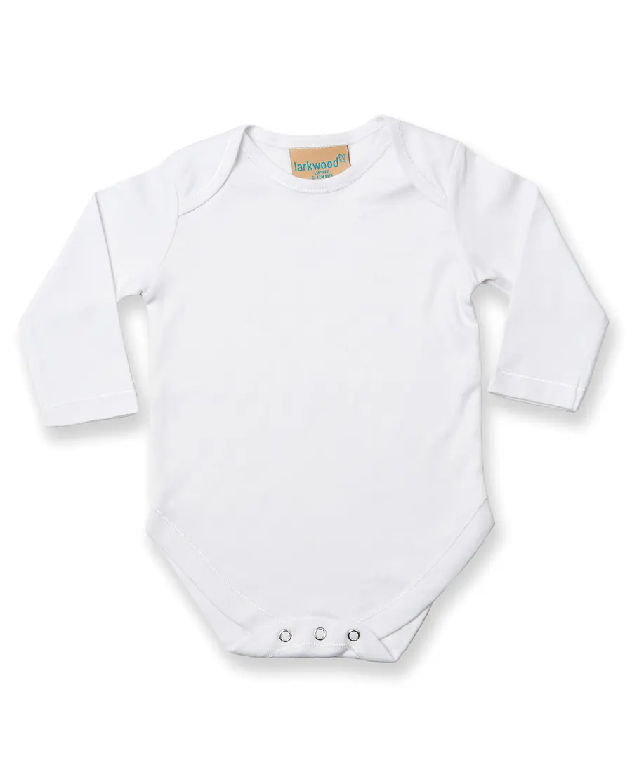 Long sleeve baby bodysuit – White