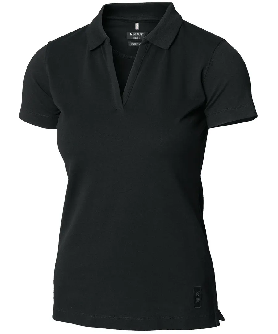 Women’s Harvard v-neck – stretch deluxe polo – Black