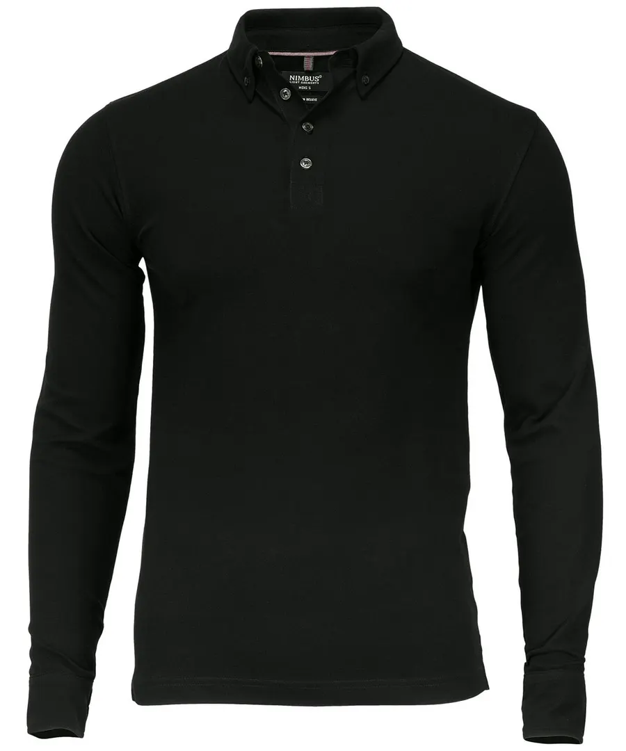 Carlington – deluxe long sleeve polo – Black
