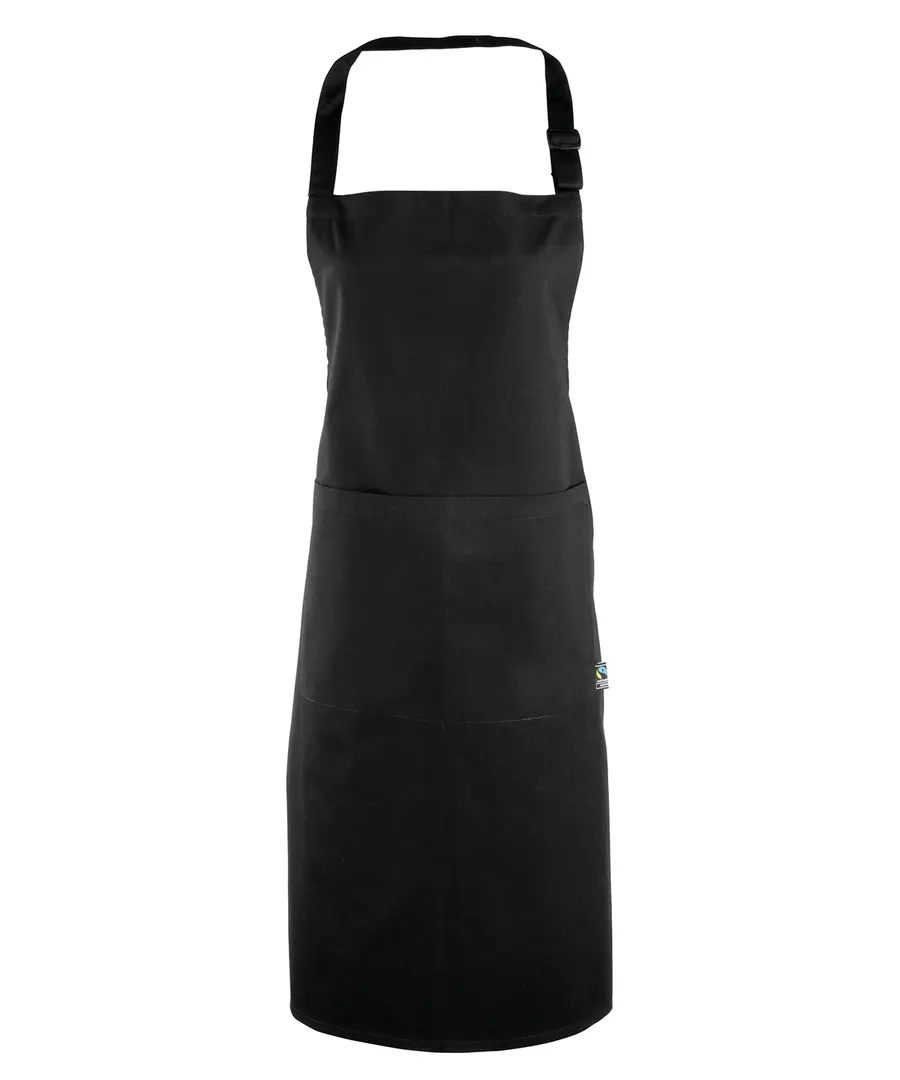 Cotton bib apron, organic and Fairtrade certified – Black