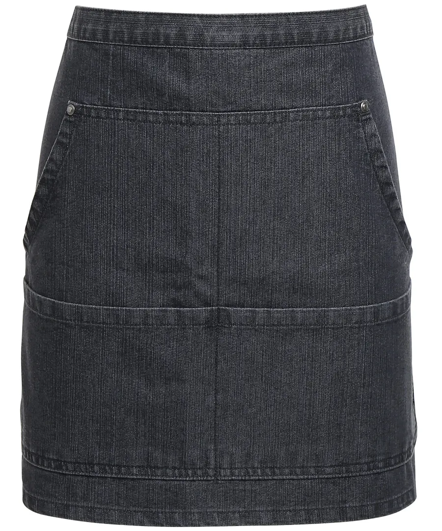 Jeans stitch denim waist apron – Black Denim