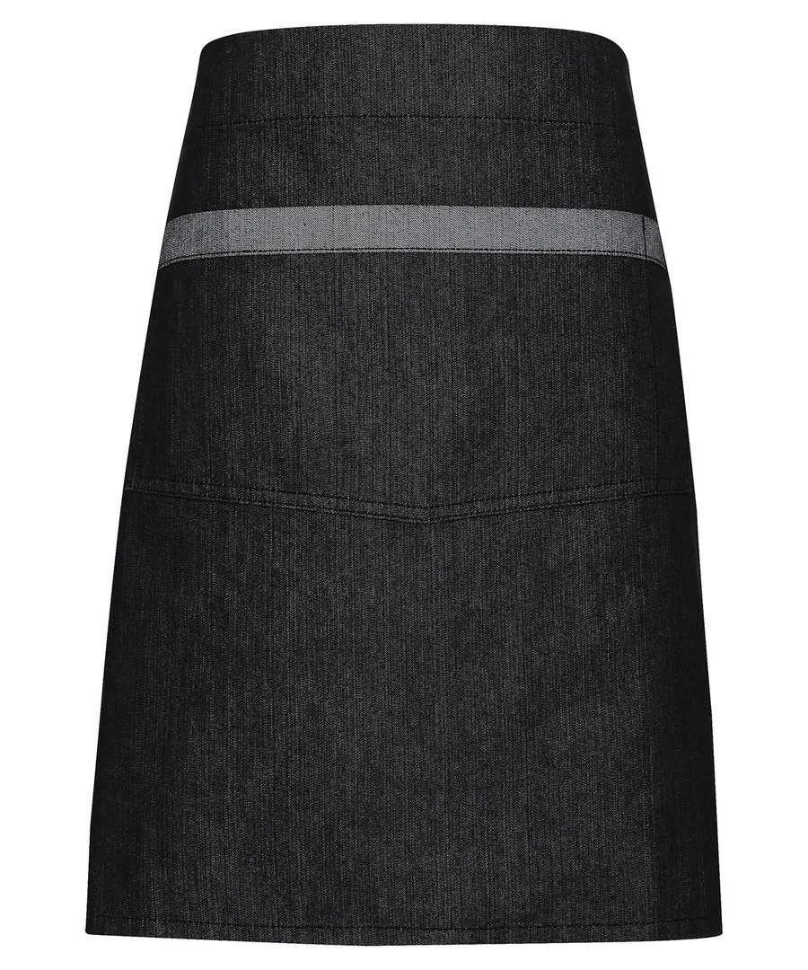 Domain contrast denim waist apron – Black Denim
