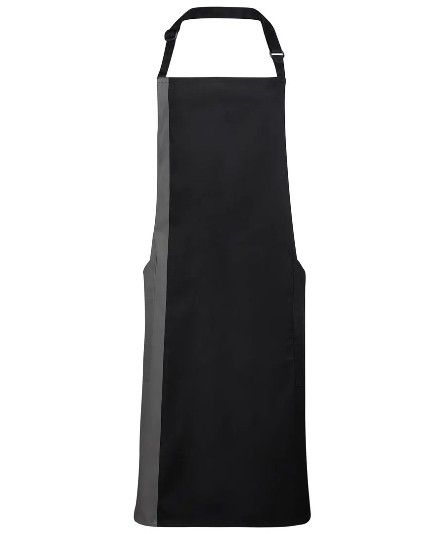 Contrast bib apron – Black/Dark Grey
