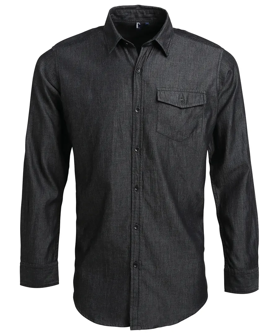 Jeans stitch denim shirt – Black Denim
