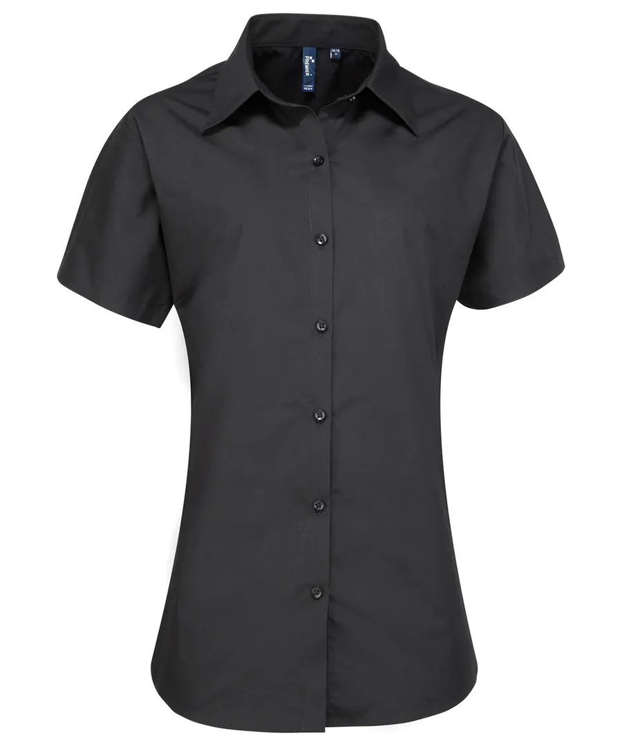 Women's supreme poplin short sleeve shirt – Black