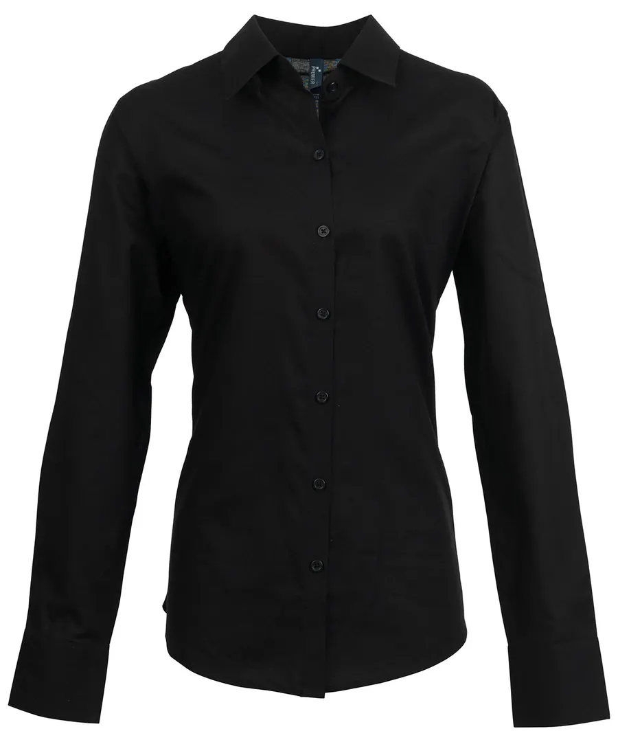 Women's signature Oxford long sleeve shirt – Black