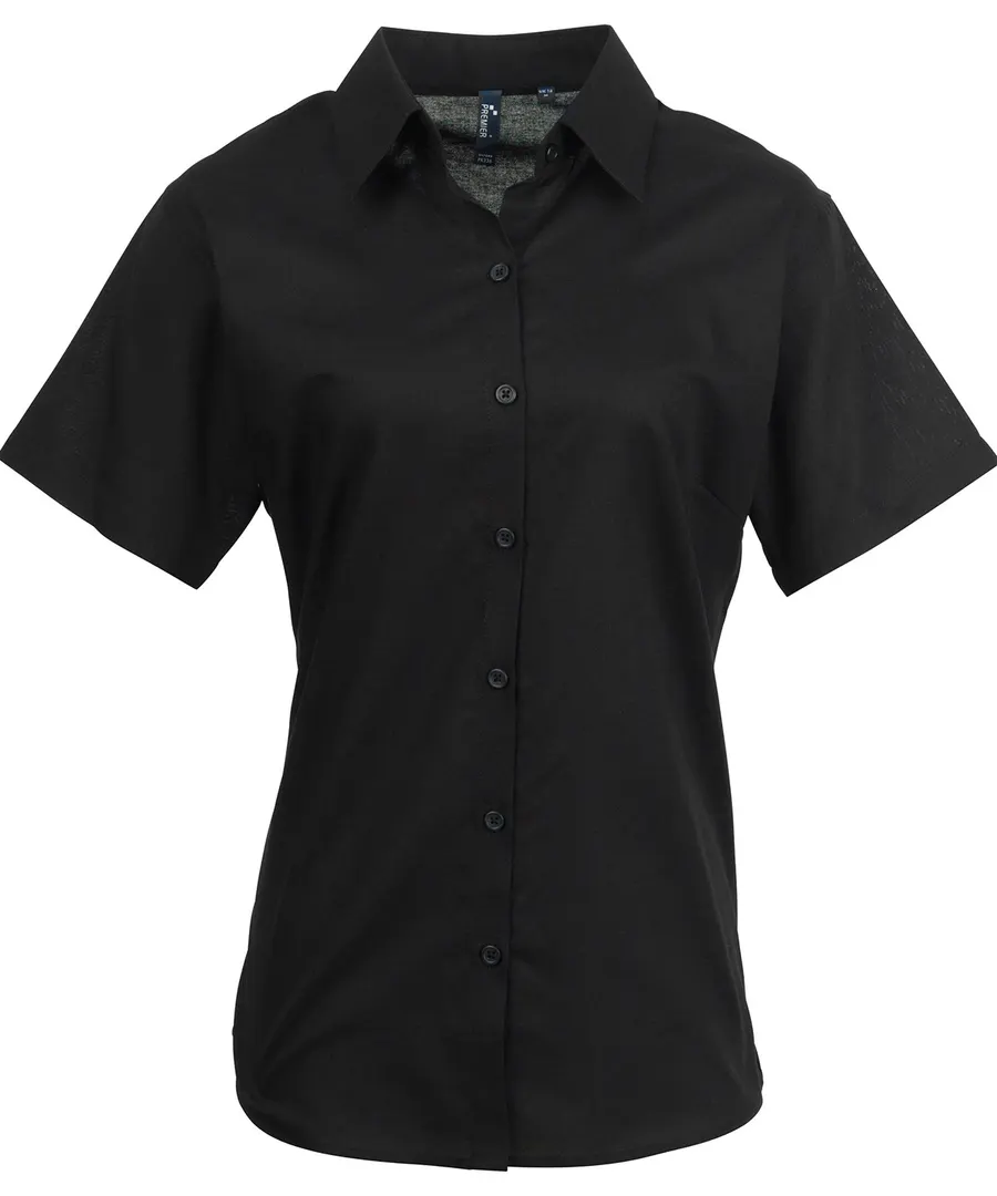 Women's signature Oxford short sleeve shirt – Black