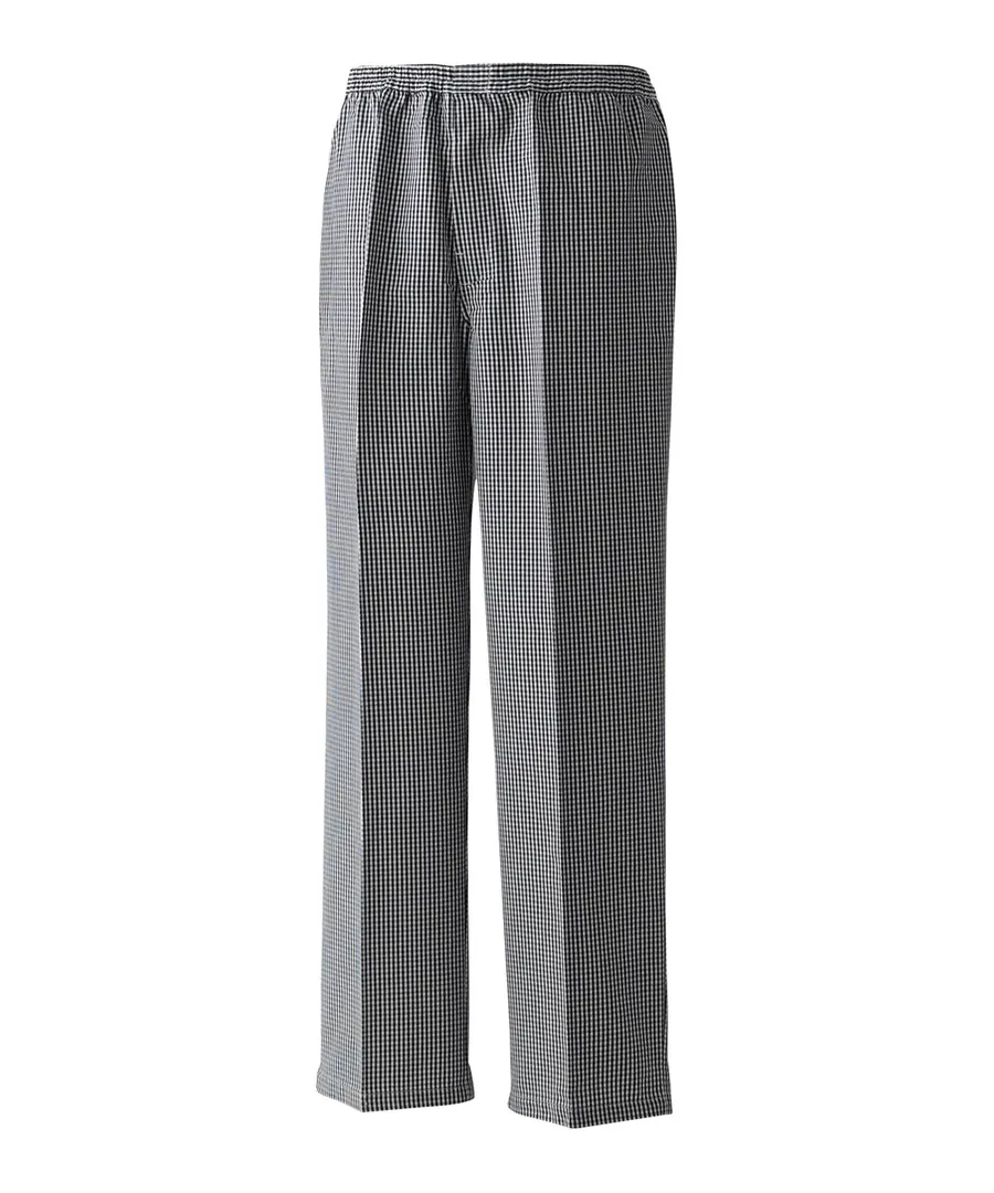 Pull-on chef’s trousers – Black/White