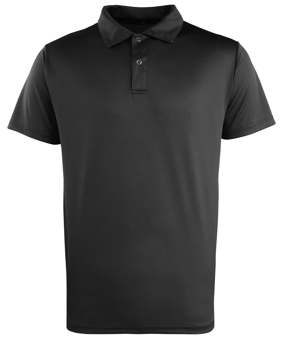 Coolchecker® studded polo – Black
