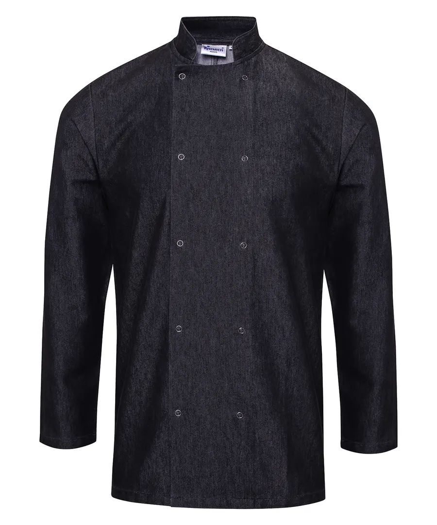 Denim chef's jacket – Black Denim