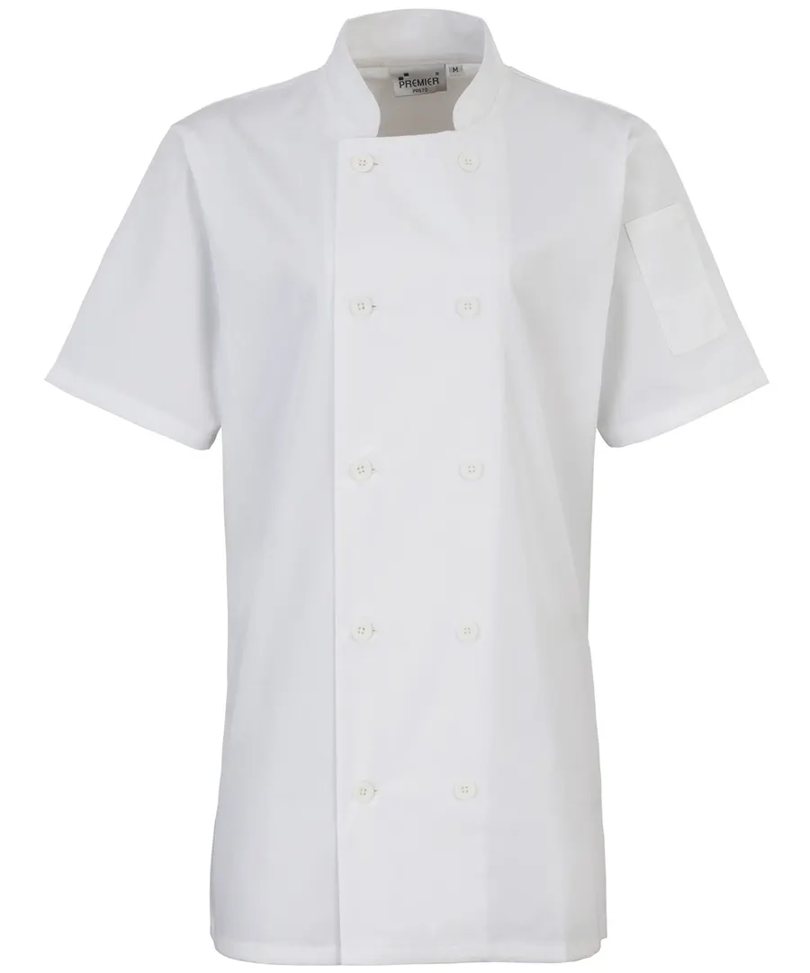 Women's short sleeve chef's jacket – White