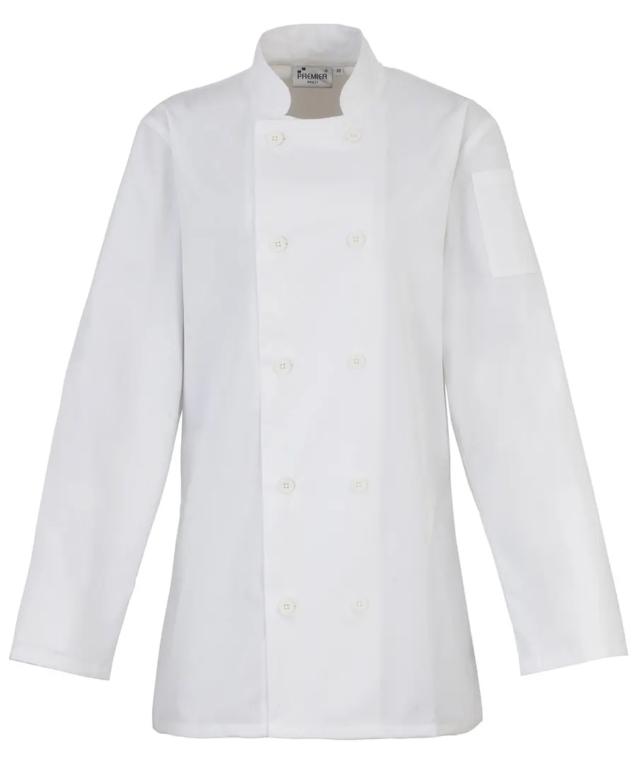 Women's long sleeve chef's jacket – White