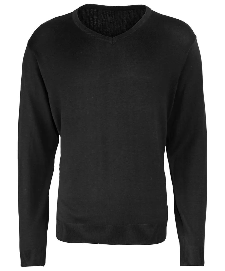 V-neck knitted sweater – Black