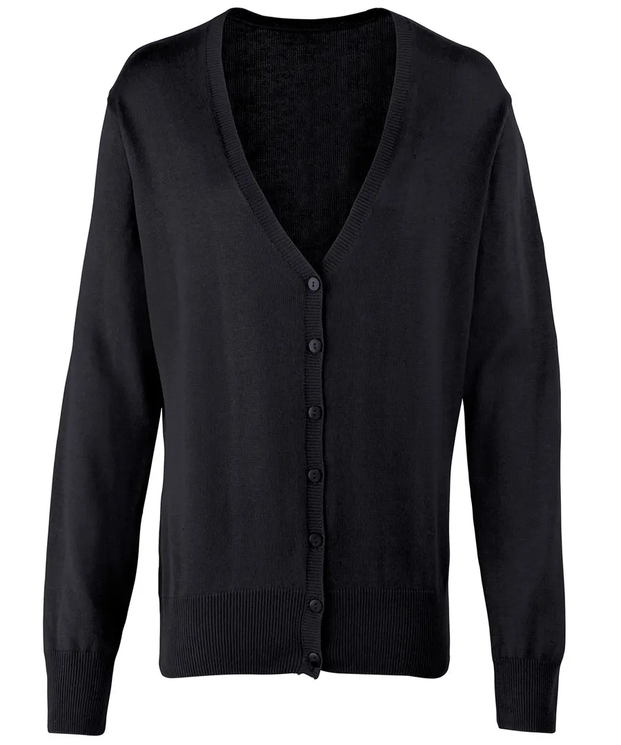 Women's button-through knitted cardigan – Black