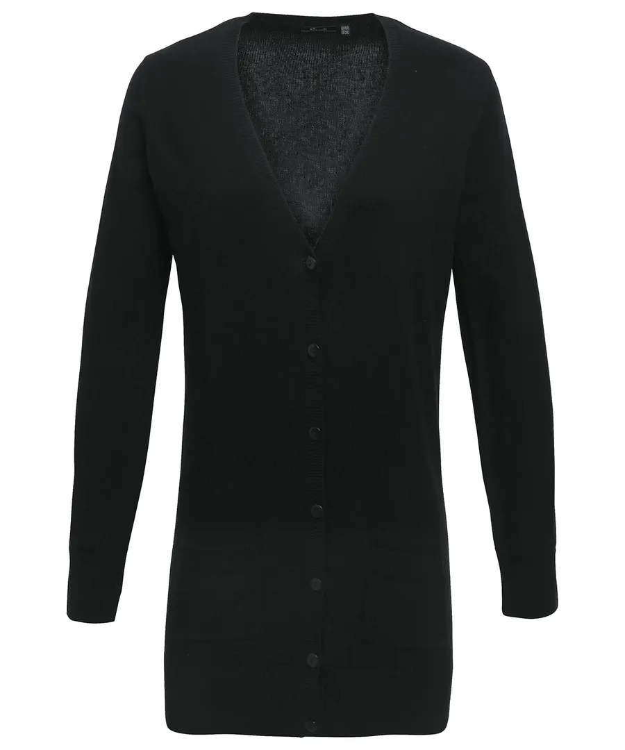 Women's longline knitted cardigan – Black