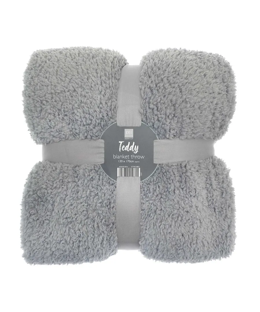 The Ribbon teddy bear fabric throw – Grey