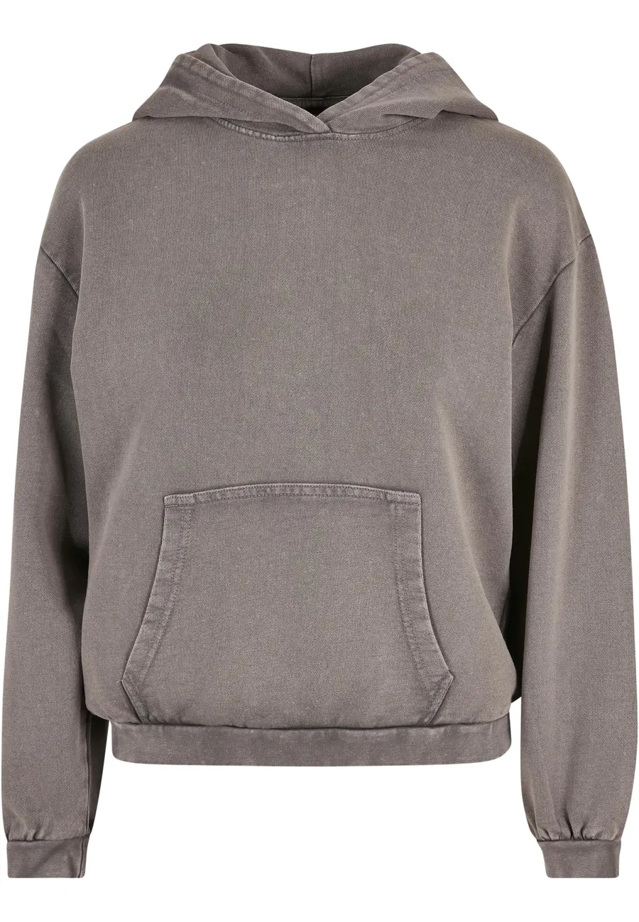 Women's acid washed oversized hoodie – Asphalt