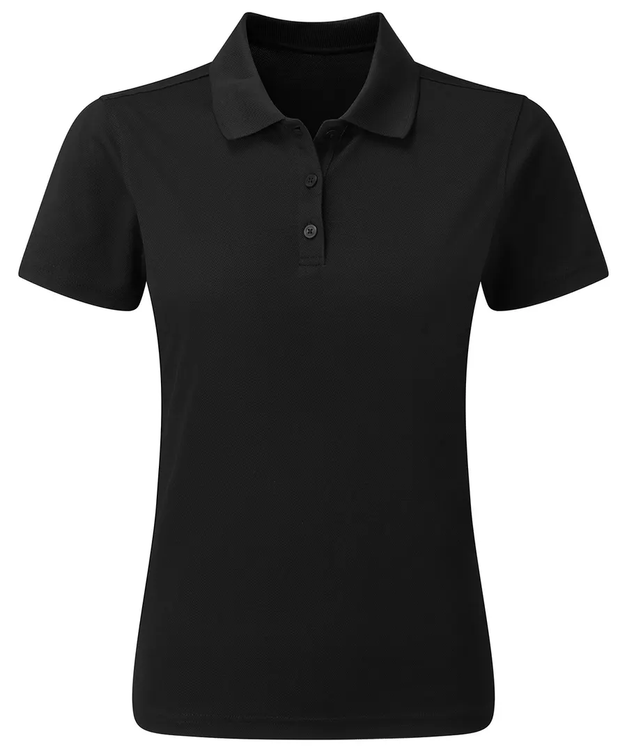 Women’s Spun Dyed Recycled Polo Shirt – Black