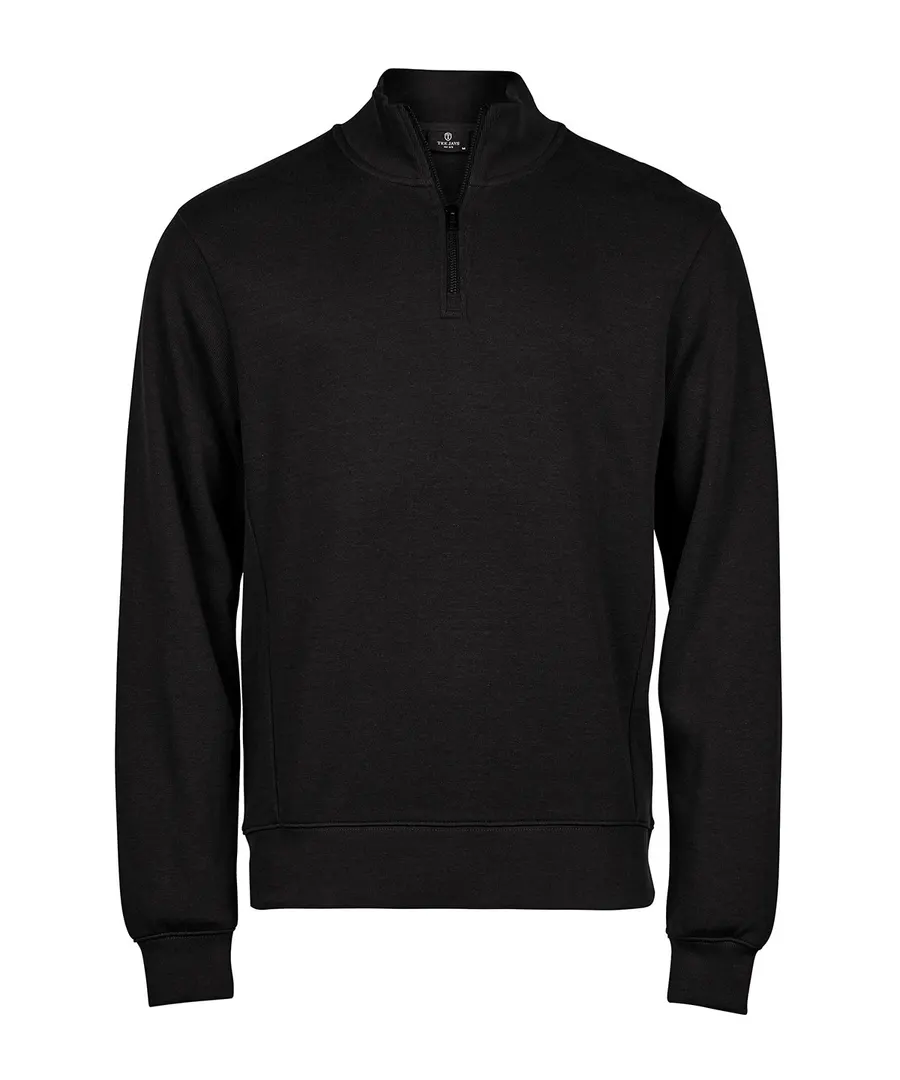 Ribbed interlock half-zip (5506) – Black
