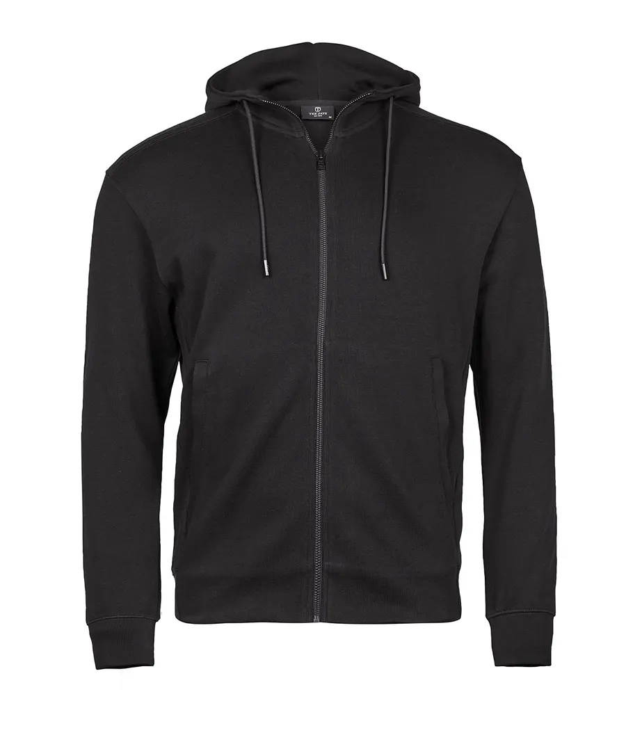 Ribbed interlock hooded full-zip (5508) – Black