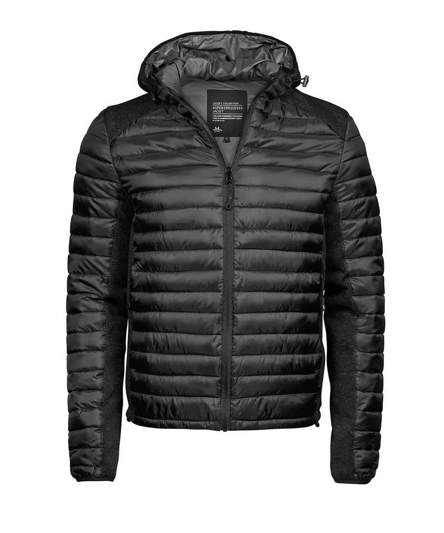 Hooded outdoor crossover (9610) – Black/Black Melange