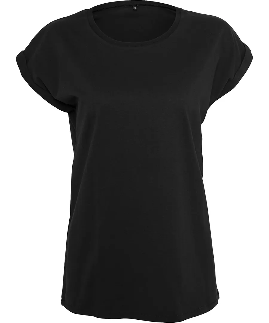 Women’s regular extended shoulder tee – Black