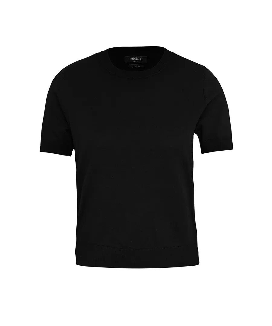 Women’s Brighton short sleeve tee – elegant knitted tee – Black