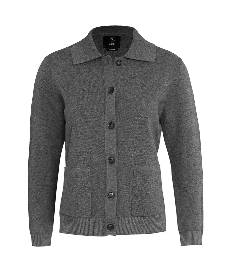 Women’s Wilton – refined Milano knit overshirt – Dark Grey Melange