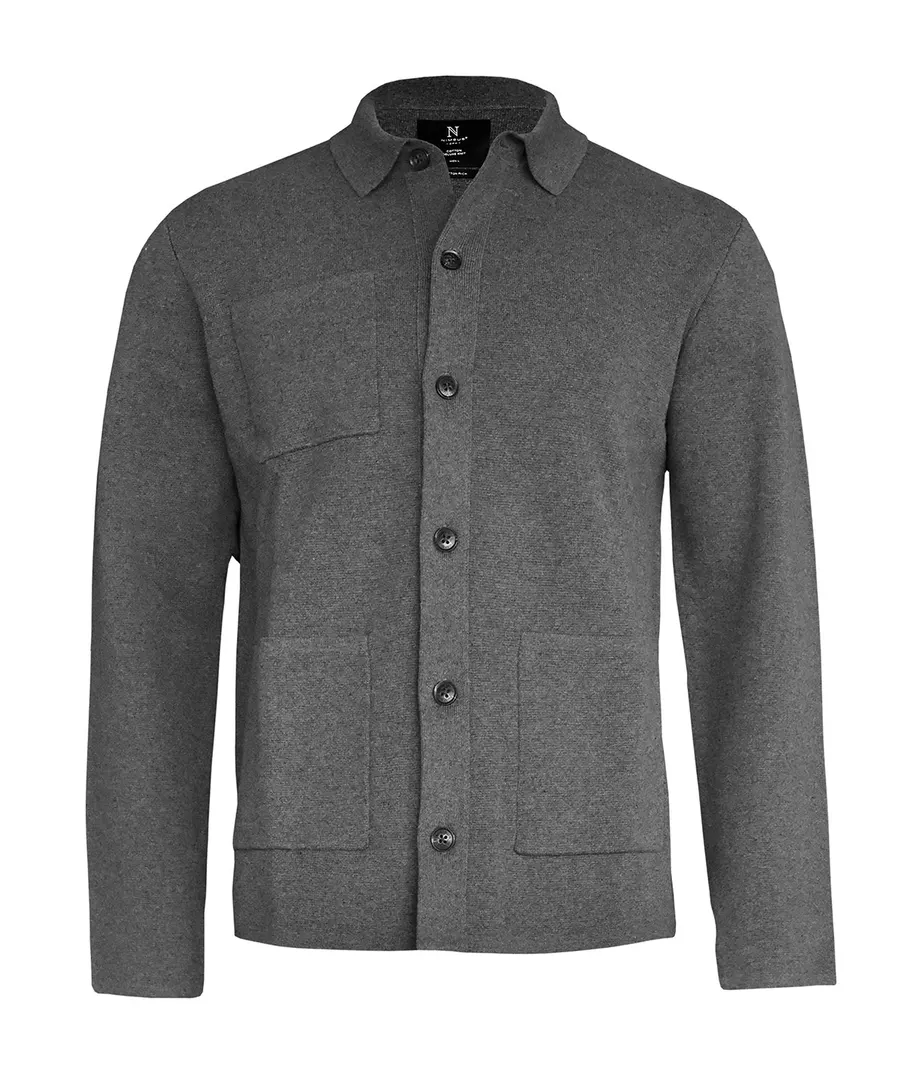 Wilton – refined Milano knit overshirt – Dark Grey Melange