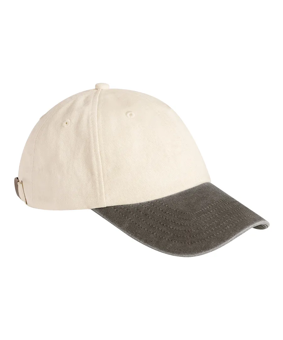 Contrast peak low-profile vintage cap – Natural/Vintage Brown