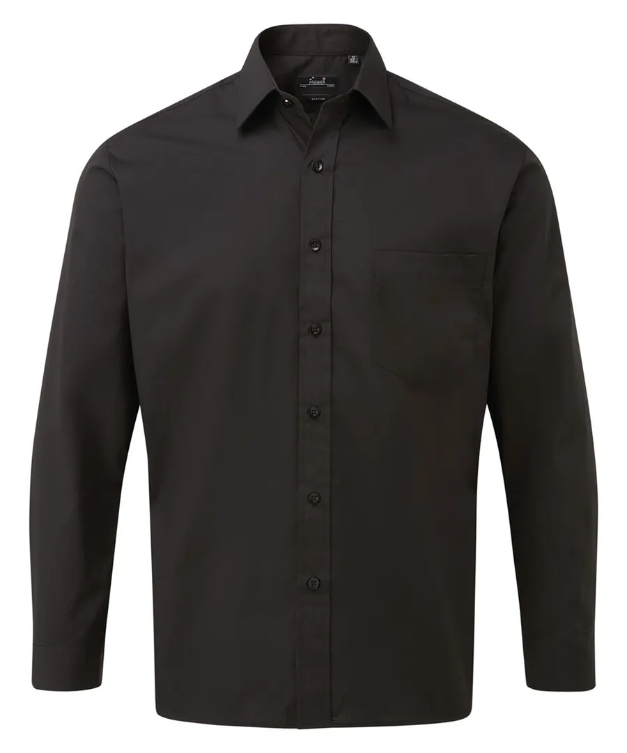 Long sleeve poplin shirt – Black