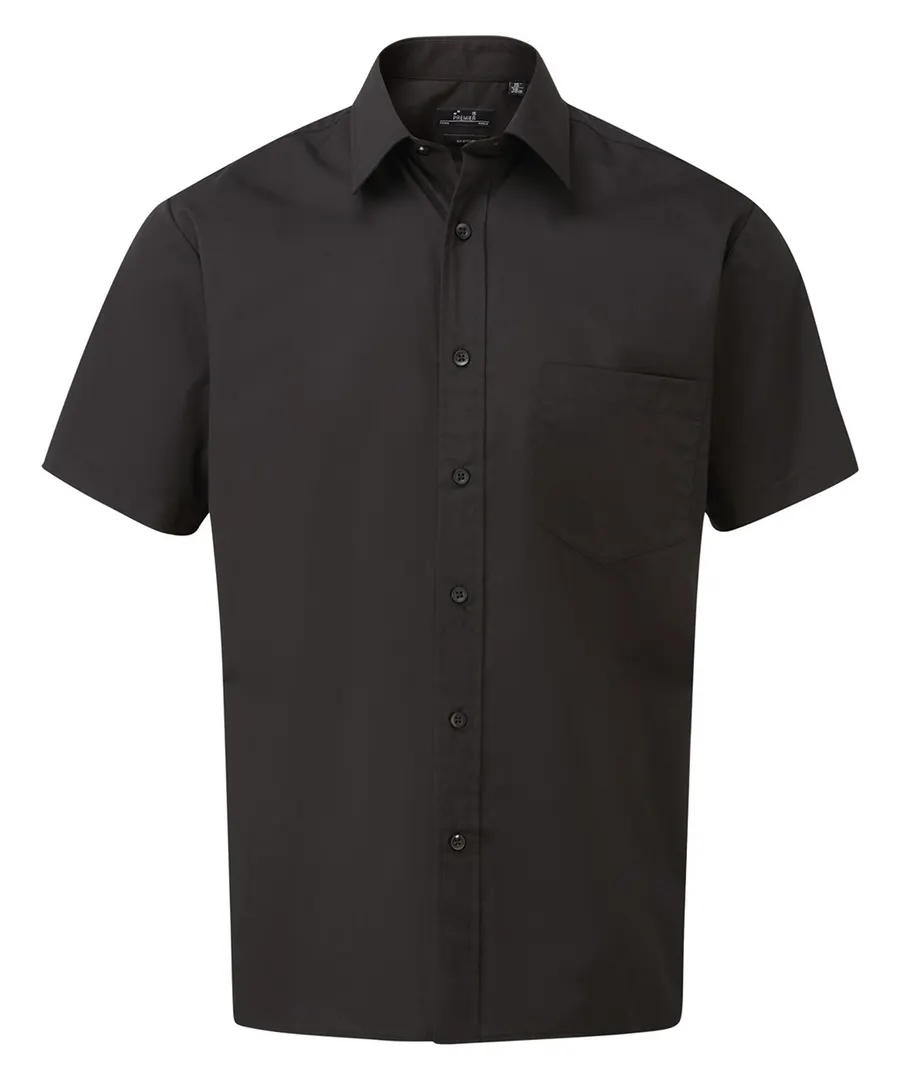 Short sleeve poplin shirt – Black