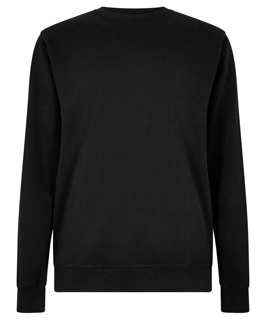 Regular fit piqué sweatshirt – Black