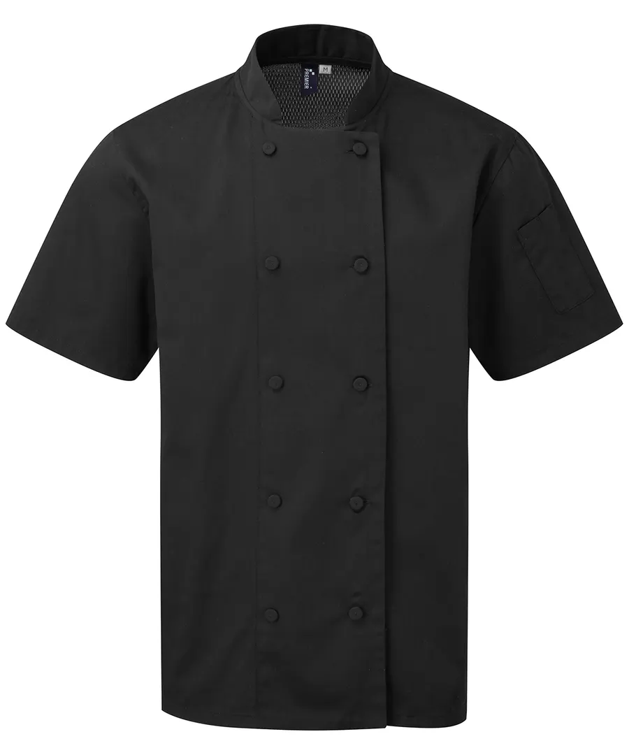 Chefs Coolchecker® short sleeve jacket – Black
