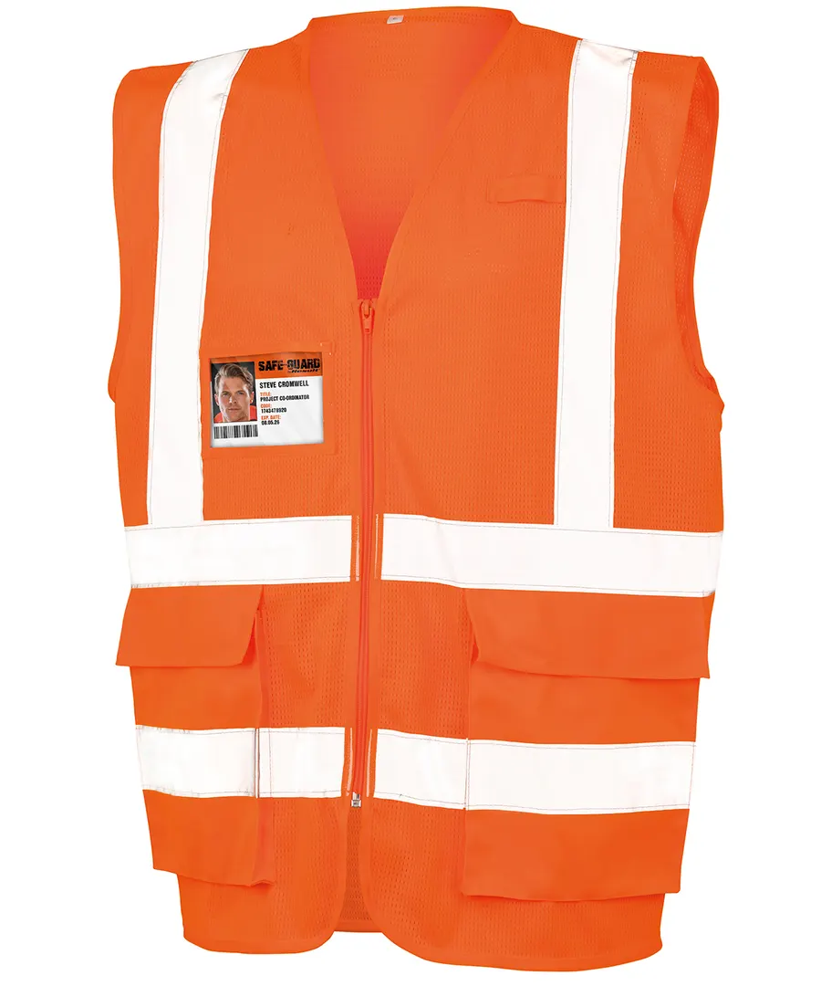 Executive cool mesh safety vest – Fluorescent Orange