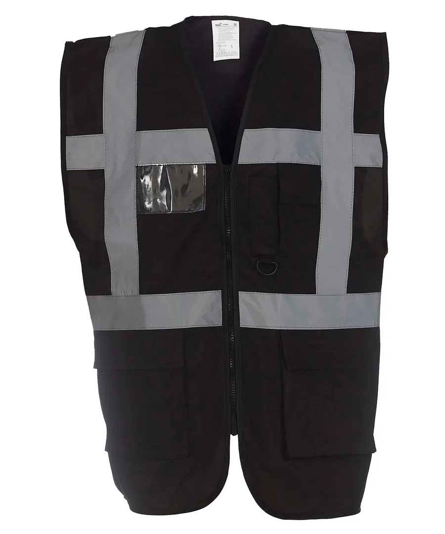 Multifunctional executive hi-vis waistcoat (HVW801) – Black