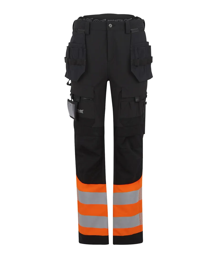 Hi-Vis X-Pro Stretch holster trousers (Class 1) – Black/Orange