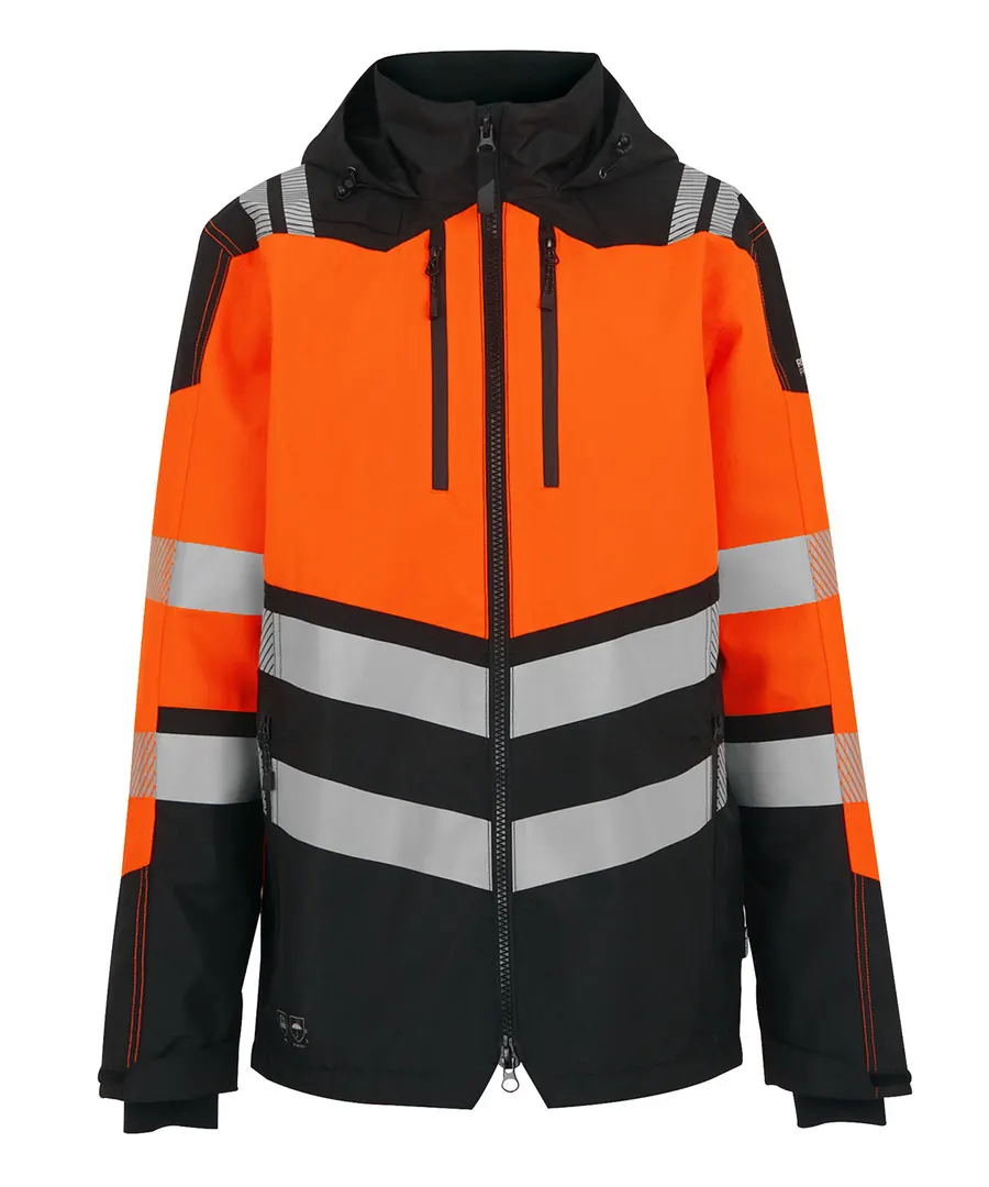 Hi-Vis X-Pro Waterproof shell jacket (Class 2) – Black/Orange