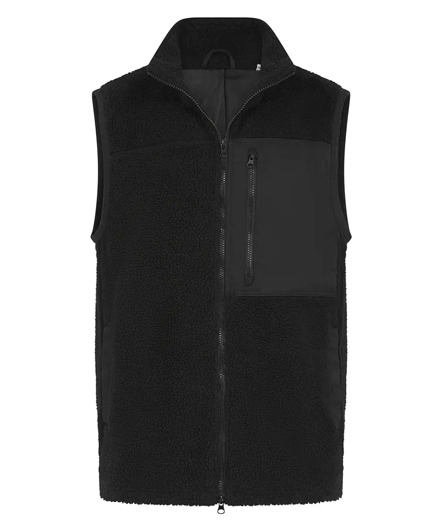 Recycled sherpa gilet – Black