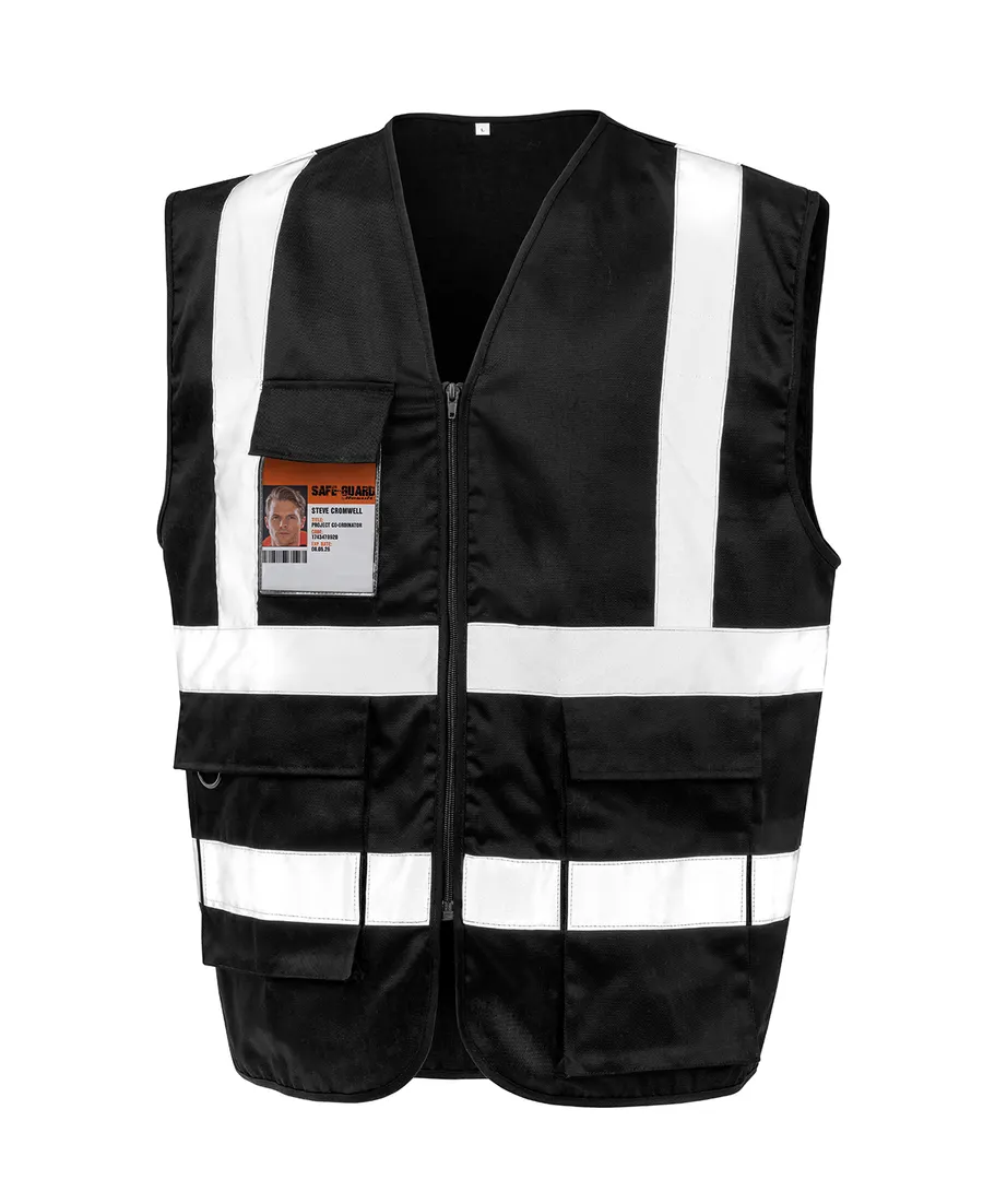 Heavy duty polycotton security vest – Black