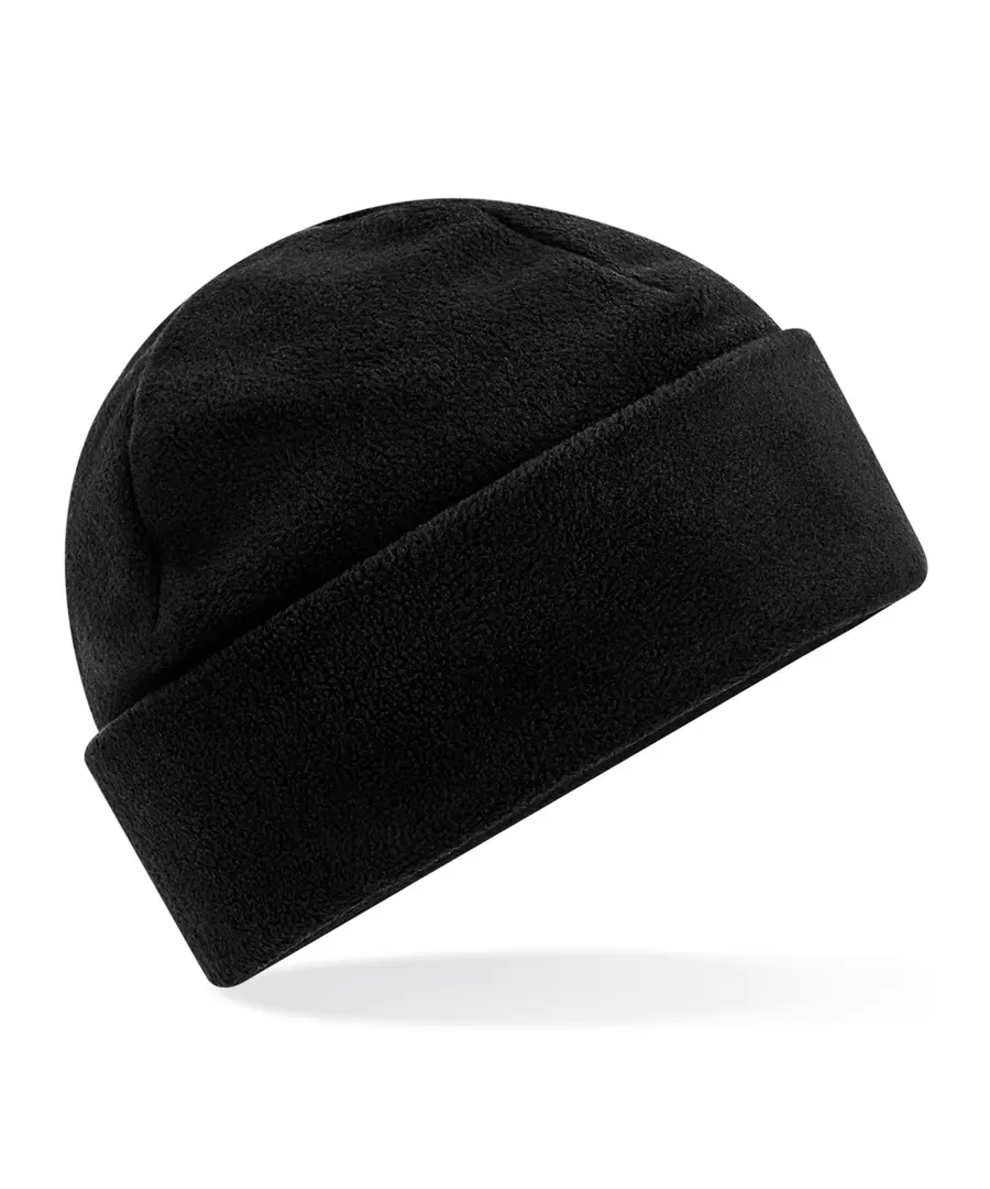 Recycled fleece cuffed beanie – Black
