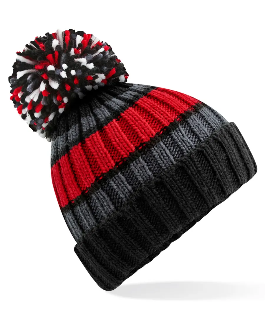 Hygge striped beanie – Black Cherry