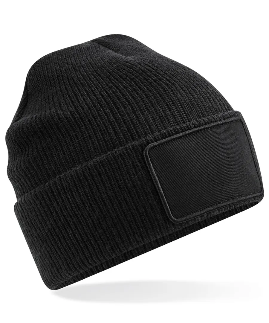 Removable patch Thinsulate™ beanie – Black